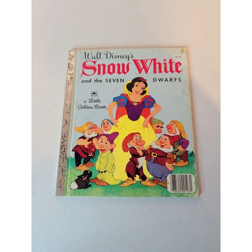 Vintage Little Golden Book Snow White And The Seven Dwarfs 1948 Printing!